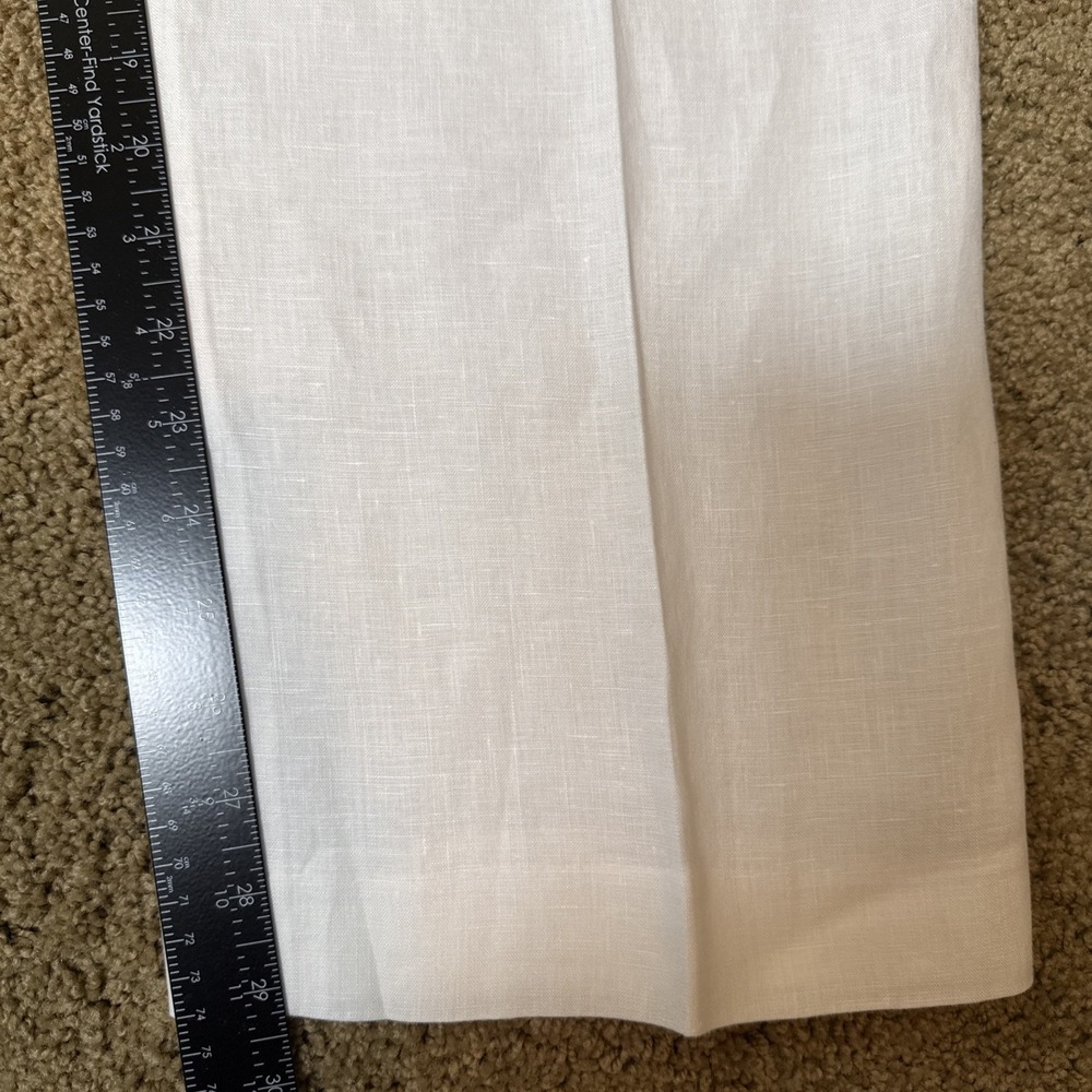 Talbots 100% Linen Southampton Pants Women's 16 White Partially Lined Coastal - Picture 8 of 10